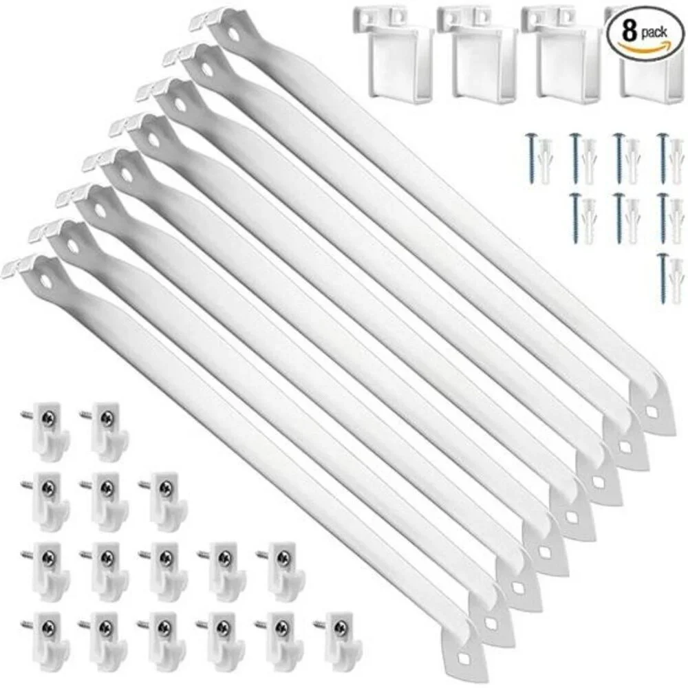 Wire Shelf Brackets 8 Pack 12 Inch Metal Closet Support with Clips and End Brack